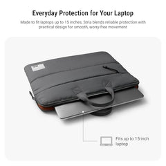DailyObjects Stria Pro Laptop Bag with Handle| Recycled Durable Polyester | Compatible with Laptop/MacBook Air/Pro Upto 15 Inch| Water Resistant|Padded Compartment with Zip Closure -Black