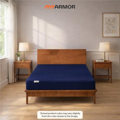 MY ARMOR Waterproof Mattress Protector King Size, 78x72, 6.5x6 feet, Double Bed Protector Sheet Cover, Breathable and Hypoallergenic Ultra Soft Fitted Terry Cotton Feel Fabric, Elastic Skirting, Grey