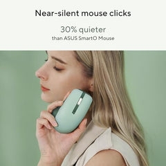 ASUS MD200 Mouse, Easy to Carry Wireless Mouse, 4200 DPI, Multi Device Connect/Bluetooth, USB Silent Mouse (Green Tea Latte)