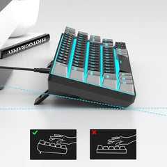 MageGee Portable 60% Mechanical Gaming Keyboard, MK-Box LED Backlit Compact 68 Keys Mini Wired Office Keyboard with Blue Switch for Windows Laptop PC Mac - Blue/White