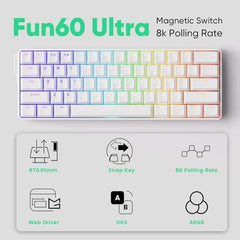 MONSGEEK FUN60 Pro Rapid Trigger Gaming Keyboard 16k Scan Rate SP Magnetic Switch HE Keyboard Wired 60% Black Shine-Through (Glare Magnetic Switch)