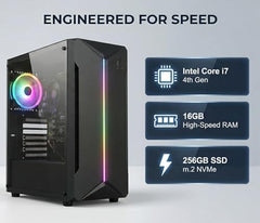 Desktop Computer Core i7 4th Gen CPU for PC Desktop | 16GB RAM | 256GB SSD | Win 11 Pro & Office 2021 | WiFi 6 & Bluetooth | HDMI, VGA Ethernet, USB 3.0 | HD Graphics 4600 | 2-Years Onsite Wanrrany