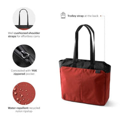 DailyObjects Recycled PET Dual Color Key Tote Bag For Women & Girls | Stylish Ladies Purse for Everyday Essentials | Fits any Laptop Upto 15.6 Inch | Padded Laptop Compartment - (Charcoal-Kelp)