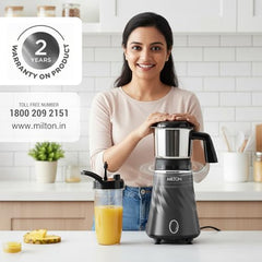 Milton Appliances Miniq Mini Mixer Grinder, ISI Certified, Over Load Protector, HTLV 350W Motor, 300ml SS Chutney Jar,Rust Resistant, Anti Skid Feet,Masala Grinder, Dark Blue