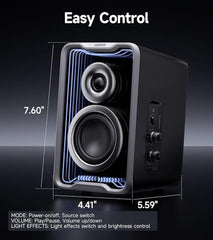 Edifier QR30 Active Desktop Speaker with Bluetooth V5.4, Dynamic Light Effects - 30 Watt RMS - Black