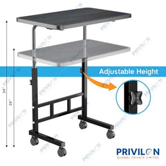 PRIVILON INNOVATION Office Table for Home/Writing Desk for Office/Folding Table for School/Folding Study Table/Work Table - Multipurpose Hight Ajustable Table Hardware (Black Hight Ajustable)