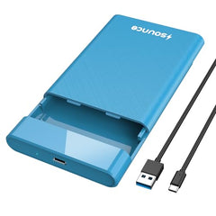 Sounce 2.5-Inch SATA to USB Type-C 3.1 External HDD/SSD Enclosure | 6Gbps UASP Speed | Tool-Free Design | Compatible with 7mm & 9.5mm Drives up to 6TB | Plug & Play | Shockproof Portable Case (Type C)