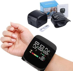 Govee Digital Wrist Blood Pressure Monitor with Heart Rate Display, Automatic BP Checker with Large LCD Screen, Adjustable Wrist Cuff, Memory Function & Rechargeable Design for Home Use