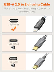 CableCreation Lightning to USB Data Sync Cable [MFi Certified] 0.5 FT