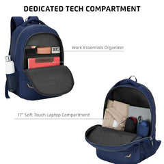 Safari Omega spacious/large laptop backpack with Raincover, college bag, travel bag for men and women, Black, 30 Litre