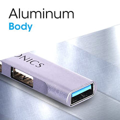 ZEBRONICS TA210U, 4 in 1 Type-C to USB Hub, USB 3.0, 4 USB Ports, Speeds Upto 5 Gbps, Metal Body, for Mac | Laptops, Black