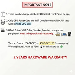CAGBOLT Assembled i5 Desktop PC | Core i5-4570 4th Gen | 16GB DDR3 RAM | 512GB SSD | HD Graphics 4600 | HDMI | VGA | Ethernet | Windows 11 Pro | Office 2024 | 2 Years Warranty | for Office & Home Use