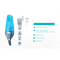 BLACK+DECKER WDC215WA-IN 7.2 V,10.8W Lithium-Ion Wet and Dry Cordless Dustbuster Handheld Vacuum Cleaner (Blue)-Charge Fully Before Using