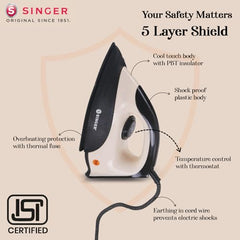 SINGER STEAMINATOR 8 Bar 2600 W Steam Generator Iron | 100 g/min Continuous Steam | 1.5L Water Tank | Ceramic Soleplate | Vertical Steam | Auto Shut-Off | Heavy Duty | ISI Certified | 2 Years Warranty