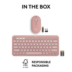 Logitech Pebble 2 Combo, Wireless Keyboard and Mouse, Quiet and Portable, Customisable, Logi Bolt, Bluetooth, Easy-Switch for Windows, macOS, iPadOS, Chrome -