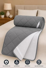 Mattress Protector King Size Waterproof Quilted Mattress Topper Cover with Elastic Corner Straps, Breathable Soft Non-Woven Back, Machine Washable Mattress Pad (72 x 78 Inch,), Grey