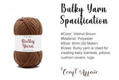 Craft Affair | Bulky Yarn/Blanket Yarn (8mm, 50 Meter, 100 Gram) | Chenille Yarn | for Craft Project: Blood Red