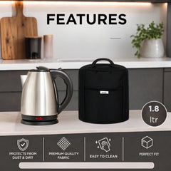 PHILLIN Polyester Dust Cover for Glass Electric Kettle With Open Pocket Waterproof, Dustproof and Washable Easy to Clean, Universal Fit, Durable (Grey)