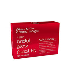 Aroma Magic 7 Step Bridal Glow Facial Kit, Single Use, Pack of 1 | Enhance Natural Glow, Dazzling Radiance & Revitalises, Turmeric & Rose Extracts, All Skin Type, 20g + 18ml