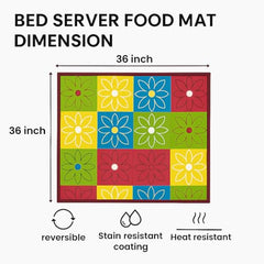 Homerz Premium Bed Server Food Mat Reversible Bed Server, Mattress Protector for Home | Food Mat for Kids, Size 36x36 inch, Double Side use Kitchen, Cupboard, Drawer, Wardrobe (Brown Lotus New)