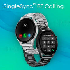 Fastrack MYND 1.93” AMOLED Display Smart Watch for Men & Women with AI Watch Faces,AI Chat,Offline Voice Commands,Curved Metallic Design,Functional Crown,BT Calling, Health Suite,100+ multisport modes