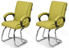 RATISON Special Director Principal Manager Office Visitor with arm Rest with Double Pipe Frame and Cushioned seat Back (2, Black, Double Pipe Frame)