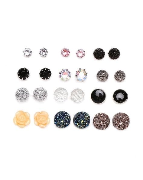 SYGA 12 Pairs Women's & Girls Earing Sets, Gift For Girls styles like studs, hoops, and dangly earrings set