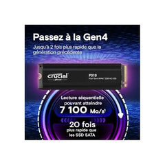 Crucial P310 1TB PCIe Gen4 2280 NVMe M.2 SSD with heatsink
