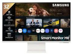 Samsung 32" (80 cm) 4K M7 Vision AI Smart Monitor|UHD 3840 x 2160|Smart TV Experience with AI|Type-C|Apple AirPlay|Gaming Bar|Remote|Speakers|Wi-Fi|Bluetooth|AI Picture & Sound|LS32FM701UWXXL|White