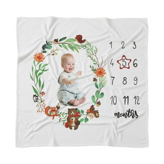 MOMISY Baby Milestone Blanket and Props for Baby's |1 to 12 Months Prop |Baby Bedding |Ac Room Blanket for Summer|Newborn| Infants Winter Blanket(BearFlower)