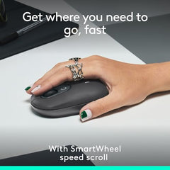 Logitech POP Mouse, Compact and Portable Wireless Bluetooth - Graphite | Compact, Portable, programmable Buttons, Quiet clicks, Easy-Switch for up to 3 Devices, Laptop, Tablet, PC - Rose