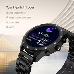 Fastrack MYND 1.93” AMOLED Display Smart Watch for Men & Women with AI Watch Faces,AI Chat,Offline Voice Commands,Curved Metallic Design,Functional Crown,BT Calling, Health Suite,100+ multisport modes