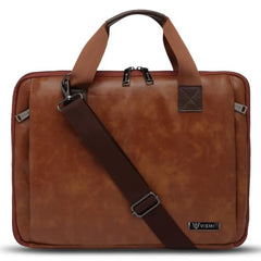 VISMIINTREND Laptop Leather Bag for Man | Coffee Brown