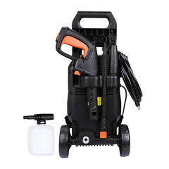 BLACK+DECKER BEPW1600 1300W 1600 PSI 110 Bar Pressure Washer for Car, Bike, Home & Garden Cleaning Use with Multiple Accessories Included, 1 Year Warranty, Orange & Black