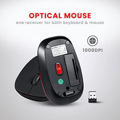 PERIDUO-712B Wireless Mini Keyboard & Mouse Combo – Compact Tenkeyless 2.4 GHz Set with 13 Multimedia Hotkeys, Portable 1000 DPI Mouse & Nano Receiver – Perixx
