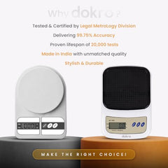 Dokro Digital Weighing Scale for Kitchen(LCD, Green), Kitchen Scale with High-Precision Sensors, TARE Function, 1g-10kg Range, with 2 AAA Batteries | Portable Food weight scale for home, baking, diet