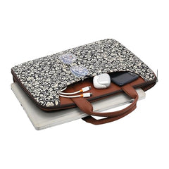 Tabelito Laptop Sleeve Bag 13" to 15.6 inch for Women Jute and Vegan Leather Office Everyday Handbags
