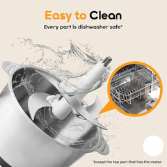 Electric Chopper 2L Stainless Steel Bowl, Heavy Duty Vegetable Chopper & Meat Grinder, Multipurpose Food Processor Machine with Powerful Motor for Kitchen,Fruits Vegetables and Meat Preparation