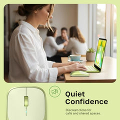 SATECHI Slim EX Wireless Mouse, Bluetooth & 2.4 GHz, Quiet Clicks, Silver