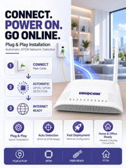 UBIQCOM UB5021GV XPON ONT Optical Network Terminal, 1GE + 1 POTS, GPON Fiber Broadband Modem with VoIP Voice Support, SC/UPC Connector, FTTH ONT for Home & SOHO Users