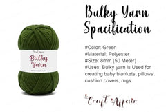 Craft Affair | Bulky Yarn/Blanket Yarn (8mm, 50 Meter, 100 Gram) | Chenille Yarn | for Craft Project: Blood Red