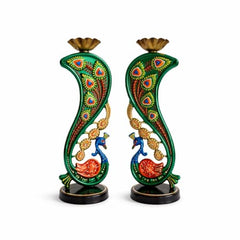 Festive Elegance Peacock Theme Decorative Tealight Stand | traditional handmade