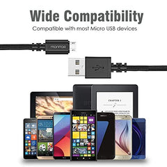 Czartech [1.2 Mt USB-C 20W Fast Charging cable Compatible with i-Phone,14,13, 12,11, X, 8, 7, 6, 5, i-Pad iPad Air and More [Nylon Braided,Black - Pack of 2]
