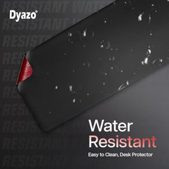 Dyazo Vegan PU Leather Mouse Pad for Remote Work/Office/Gaming, Large Desk Mat, Dual-Sided Anti-Slip, Water-Resistant Design (800 x 300mm, Navy Blue & Yellow)