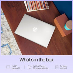 HP 15, Intel Core i3-1315U-13th Gen Laptop (8GB DDR4 Ram,512GB SSD) Anti-Glare, Micro-Edge,15.6''/39.6CMs FHD, Win11,M365 Basic(1yr),Office Home24, Silver,1.59kg, FHD fd0569TU