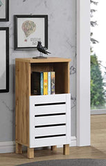 DeckUp Uniti Engineered Wood Bedside Table and End Table (Dark Wenge, Matte Finish)