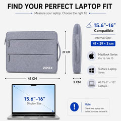 360 Protective 16 Inch Laptop Sleeve Case & Charger Pouch with 2 Front Pockets & Carry Handle | Compatible with 15-16 inch HP, DELL, Asus, Mackbook Devices | Water-Resistant | Blue