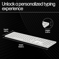HP 970 Creator Keyboard, Wireless and Multi-Device with 20 programmable Shortcut Keys, Backlit with sensors, up to 6 Month Battery, AES encrypted, 1yr Warranty, 0.67 kg, Silver