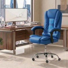 Casa Haus Italia Premium Leatherette Office Chair for Work | Boss Chair, Ergonomic Executive, Luxurious Cushioned Arms & Seat, 2 Point Back Massager, Heavy Duty Metal Base (Burgundy)