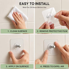 DALUCI Self Adhesive Wall Hooks (Pack of 5) – Heavy Duty Nail-Free Hooks for Wall Heavy Items | Photo Frame Hooks Without Drilling | Strong Sticky Hook for Frames, Clocks & Keys (Photo Frame Hook, 5)